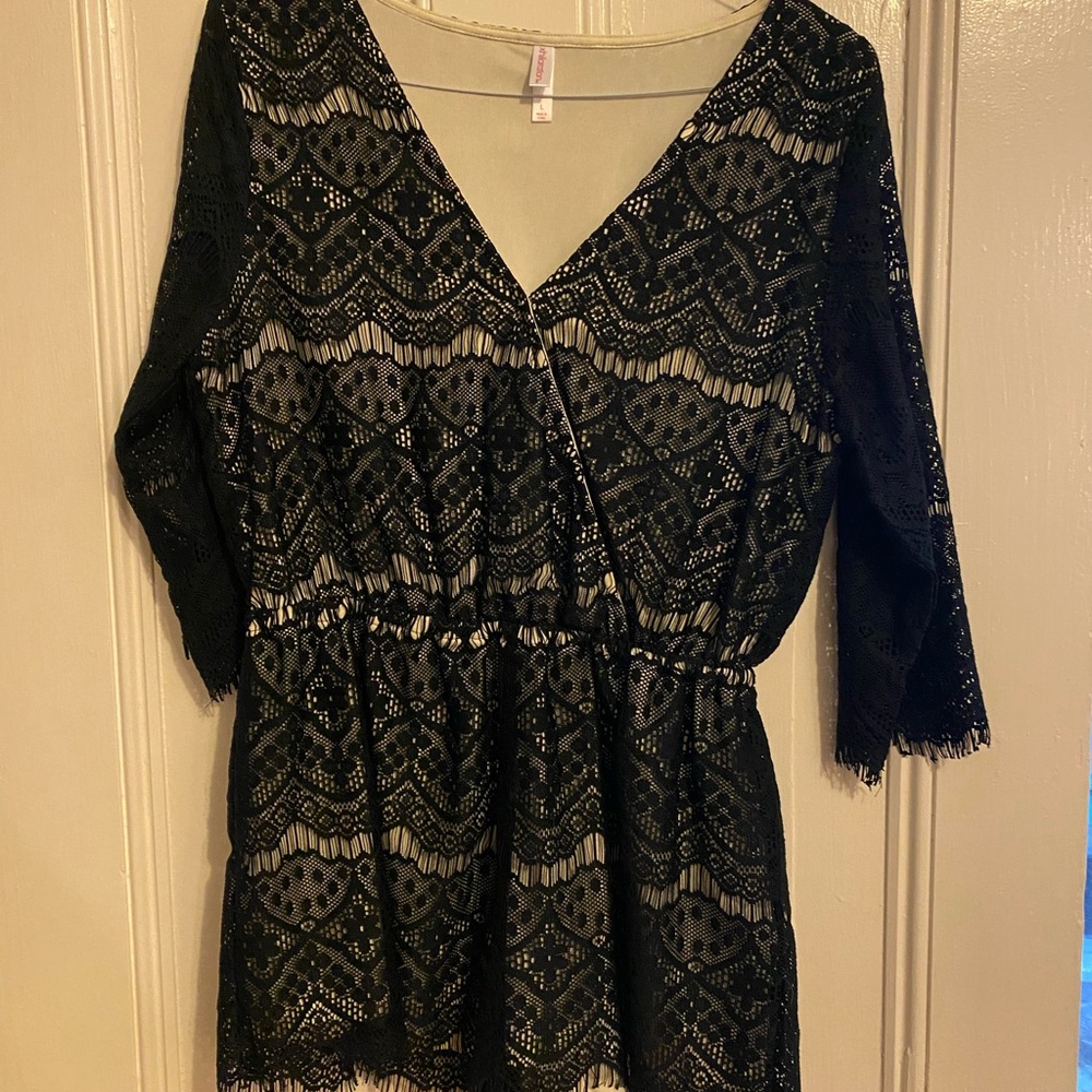 Elegant Black Lace Women's romper